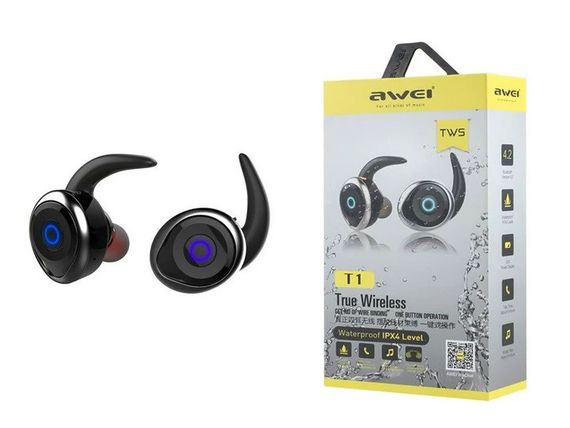 Бездротові Bluetooth навушники Awei T1 Black | Зображення 5