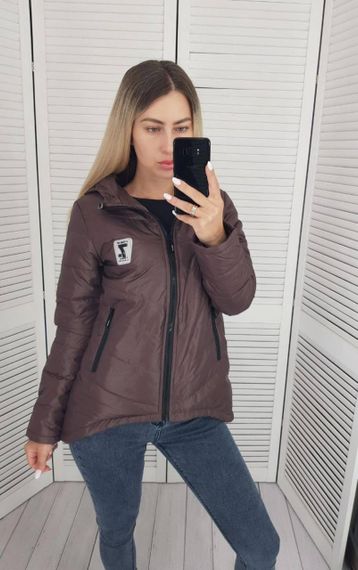Жіноча демісезонна куртка з емблемою, арт.210/7, шоколад | Зображення 5