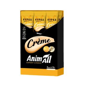 Рідкі ласощі для котів з куркою AnimAll Сreme Chicken, 6 шт х 15 гр