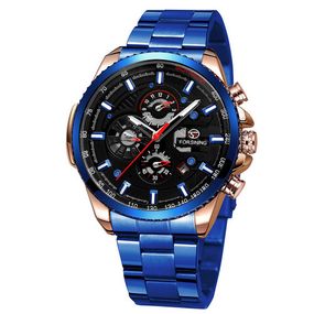 Годинник Fo2rsining 6909 Blue-Cuprum-Black