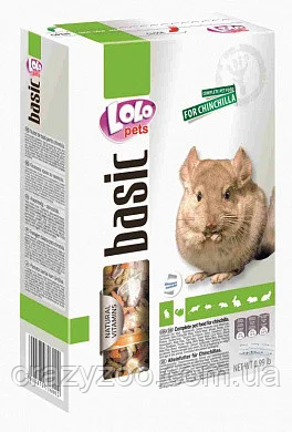 Повнораціонний корм для шиншил Lolo Pets Basic 1 кг LO-71602