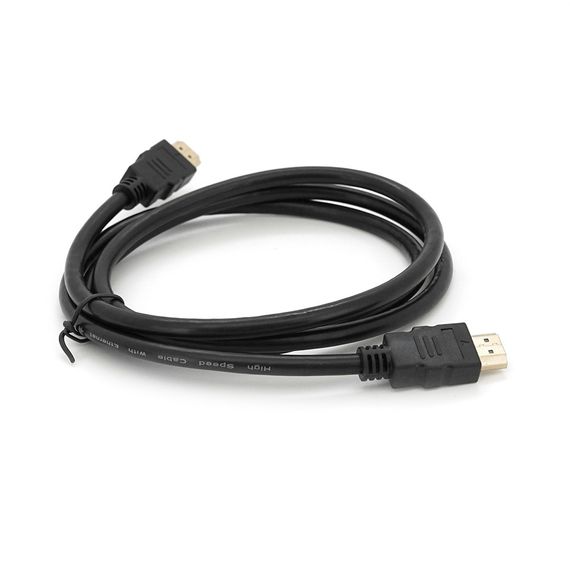 Кабель Merlion HDMI-HDMI HIGH SPEED 1.5m, v1.4, OD-7.5mm, круглий Black, коннектор Black, (Пакет) Q250 | Зображення 1