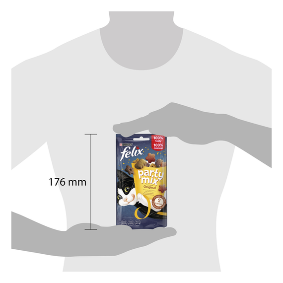 Ласощі Purina Felix Party Mix для дорослих котів, оріджинал 60г | Зображення 2