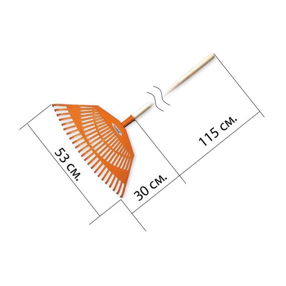 Граблі віялові Bradas 23 зубця черенок дерев'яний KT-CX23H | Зображення 1