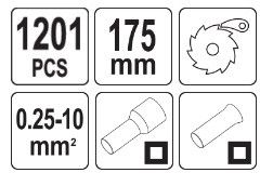 Набор клещи зажима втулочных наконечников 0.25-10мм² 1200шт YATO YT-23052 | Зображення 6