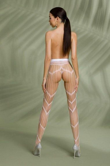 Еротичні колготки-бодістокінг Passion ECO S006 white Sex Aura | Зображення 8