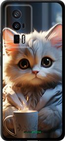 Чохол на Xiaomi Poco F5 Pro 5G Білий кіт "5646b-3193-2448"