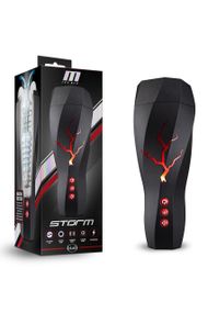 Мастурбатор с вакуумным эффектом Blush M For Men Storm в черной колбе sexstyle