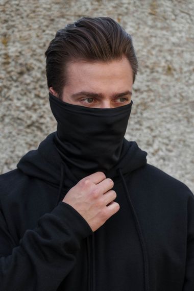 Зимовий бавовняний термо баф Without Creator Black
