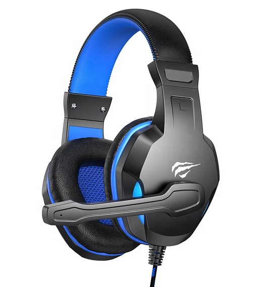 Навушники Havit HV-H763d з мікрофоном AUX чорний/синій