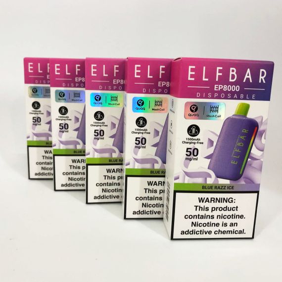 Elf Bar EP8000 смак Синя Малина Лимонад (Blue Razz Ice) (ws52187-2) | Зображення 1