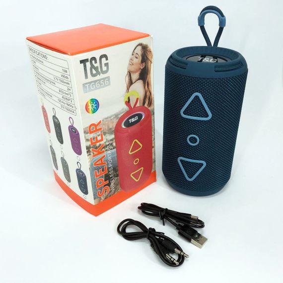 Bluetooth колонка портативна TG656 FM-радіо. RL-299 Колір: синій | Зображення 7