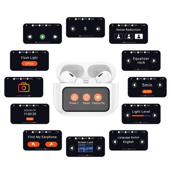 Бездротові навушники BOROFONE BW76 Brocade true wireless ANC noise reduction touch screen BT headset Champagne White | Зображення 6