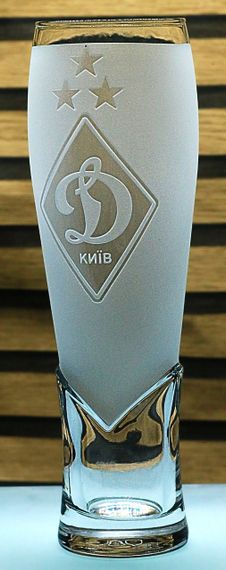 Пивной бокал крафтовый 440мл ФК Динамо Киев с гравировкой подарок для фаната футбольная кружка | Зображення 2