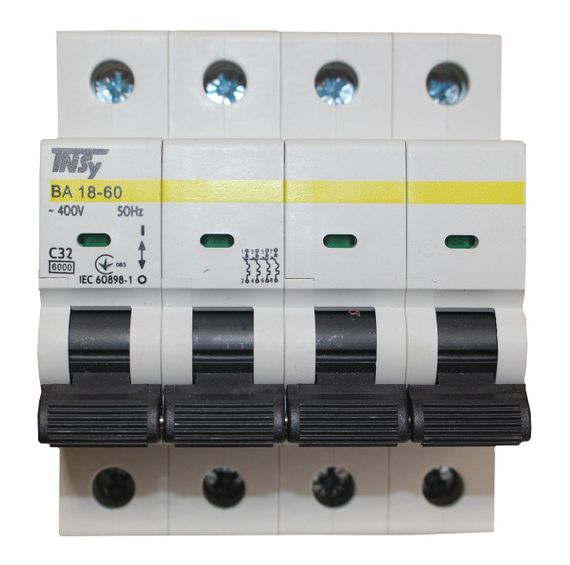 Автоматичний вимикач ВА18-60 4Р 32А 6кА х-ка C Ny95504763 | Зображення 1