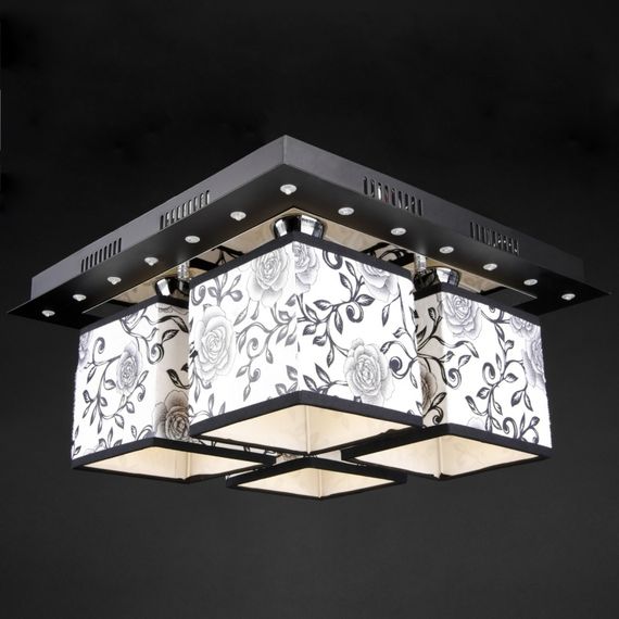 Люстра потолочная с подсветкой смарт LED E14 40W BK (BKL-624C/4) | Зображення 7