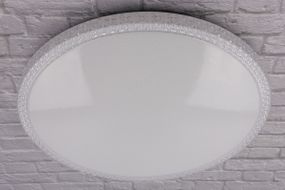 Сучасний круглий світильник стельовий LED для кімнати кухні ванної з пультом 25711 Білий 5х49х49 см.