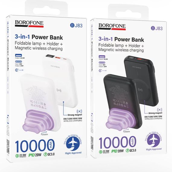 Power Bank Borofone BJ83 Magnetic 22.5W (10000mAh) Чорний | Зображення 2