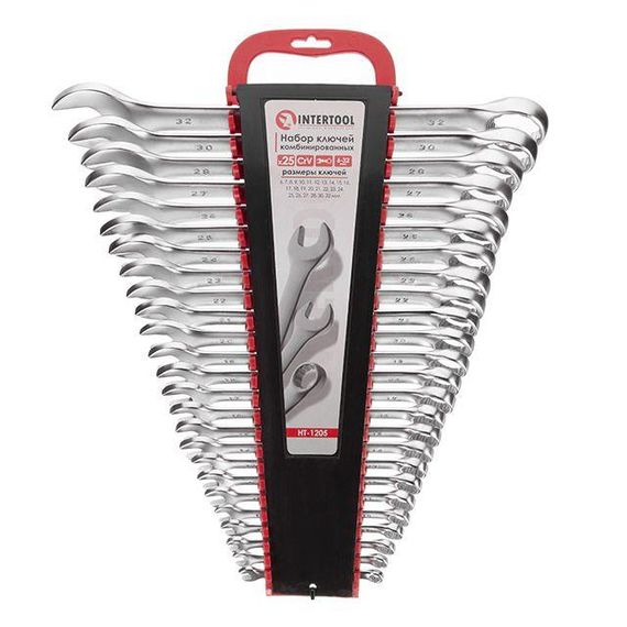 Набір ключів комбінованих 25 од., 6-32 мм, Cr-V INTERTOOL HT-1205
