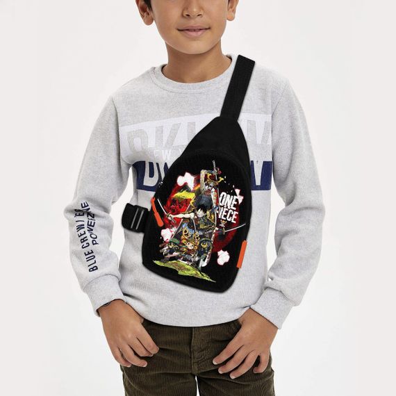 Сумка через плече дитяча Аніме One Piece 29х17 см сумка слінг для хлопчика (02310)