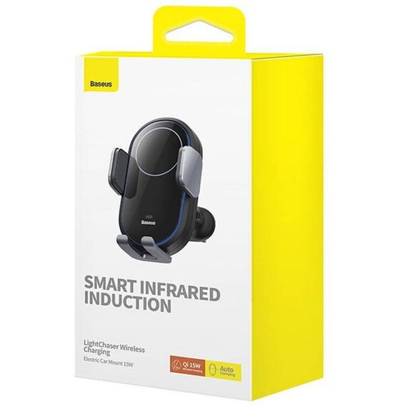 Автотримач з БЗП Baseus LightChaser Wireless Charging Electric Car Mount 15W (C40355900121-00) Black | Зображення 5