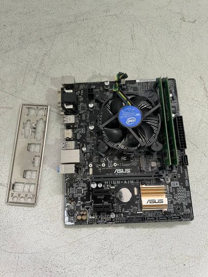 Комплект: материнская плата Asus H110M-A/M.2 / Intel Core i3-6100 (2 (4) ядра по 3.7 GHz) / Intel HD Graphics 530 / Socket LGA1151 / Кулер BOX б/у | Зображення 1