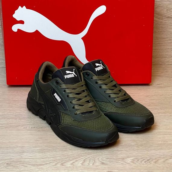 кросівки Puma літні сітка  хакі | Зображення 1