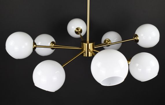 Люстра стельова на 8 лампочок 27829 Латунь 30-65х92х92 см. | Зображення 4