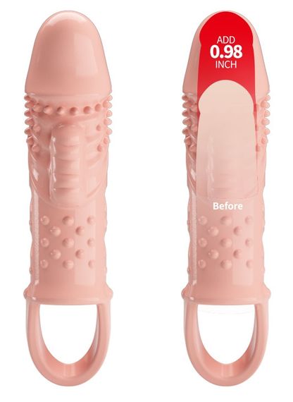 Подовжуюча насадка з вібростимуляцією (на 2,5 см) PRETTY LOVE - PENIS SLEEVE Cecelia, BI-026242 Sex Aura | Зображення 3