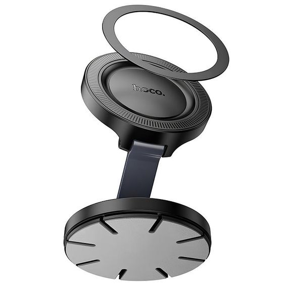 Автотримач Hoco H61 Show folding ring magnetic (dashboard) Black / Metal gray | Зображення 3