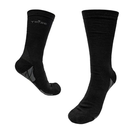 Шкарпетки туристичні Tribe Merino Light T-KB-0008-black, 41/43 (T-KB-0008-black-41-43)
