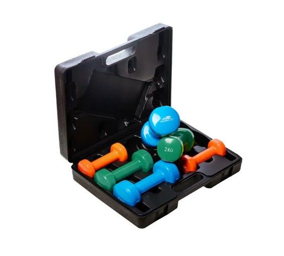 Набір гантелей в кейсі 12 кг. PowerPlay 4118 Fitness Dumbells (2 шт*1 кг, 2 шт*2 кг, 2 шт*3 кг) (PP_4118_12kg) | Зображення 1