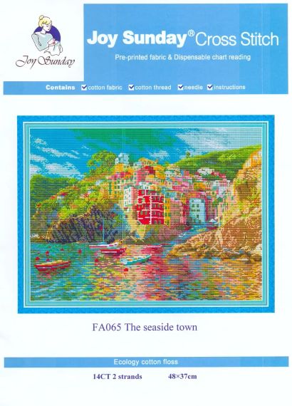 Набір для вишивання за нанесеною на канву схемою "The seaside town". AIDA 14CT printed 48*37 см | Зображення 7
