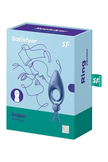 Регулируемое эрекционное кольцо Satisfyer Sniper с вибрацией, синее Sex Aura | Зображення 6