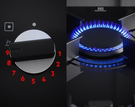 Варочная поверхность Electrolux газ на стекле KGG643753K | Зображення 2