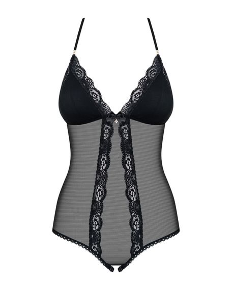 Сітчастий боді з відкритими сідницями Obsessive 841-TED-1 teddy S/M, чорний | Зображення 4