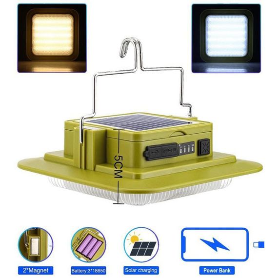 Світлодіодний ліхтар кемпінг на сонячній батареї 229L-SMD, 3 АКБ 18650, Power Bank EB-31 | Зображення 1