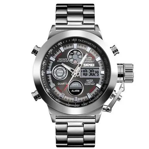 Часы наручные мужские стильные модные красивые SKMEI 1515SI SILVER, Мужские час наручные HU-45 | Зображення 3