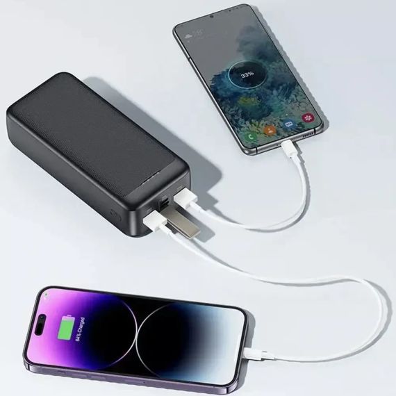 Повербанк Awei J111B 50000 mAh, 22.5W — портативний зовнішній акумулятор зі швидким заряджанням, 3 виходи, Li-Pol, чорний | Зображення 6