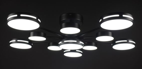 Люстра світлодіодна стельова LED світильник для квартири на стелю лед 27933 Чорний 19х88х88 см. | Зображення 3