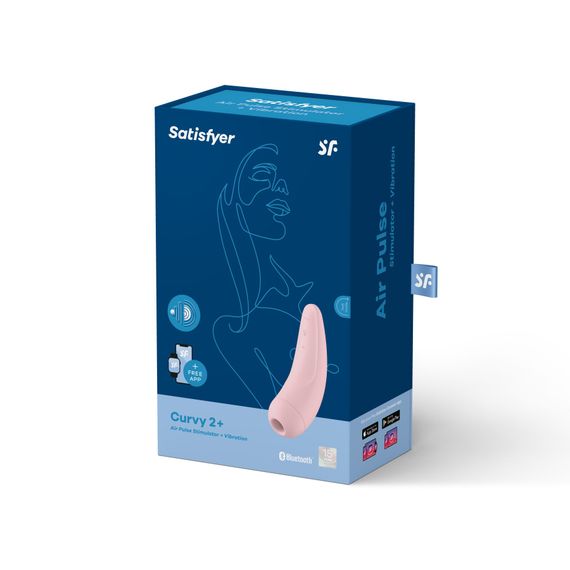 Вакуумный клиторальный стимулятор Satisfyer Curvy 2+ Pink с управлением через интернет | Зображення 6
