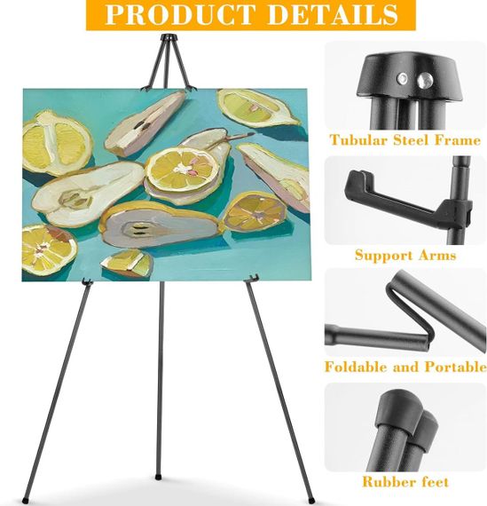 Підставка для мольберта 160 см, складаний телескопічний підлоговий, тринога для полотна, регульований штатив для художника | Зображення 2