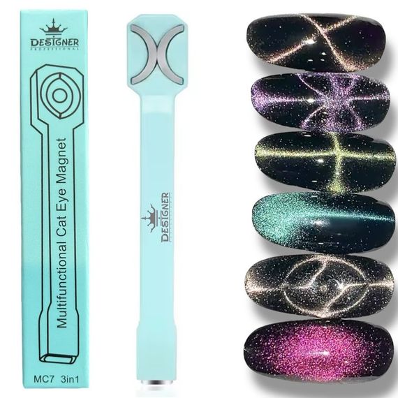 Двойной магнит Designer МС7 с фигурными узорами (голубой)