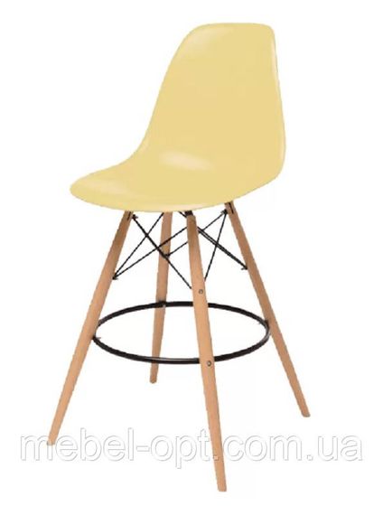 Барный стул Eames Bar Chair кремовый, сиденье из сверхпрочного пластика ABS