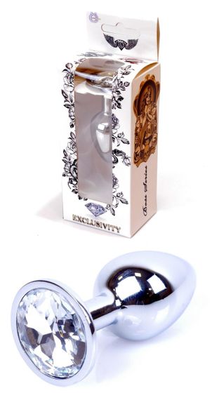 Анальний затор Boss Series - Jewellery Silver PLUG Clear S, BS6400012 sexstyle