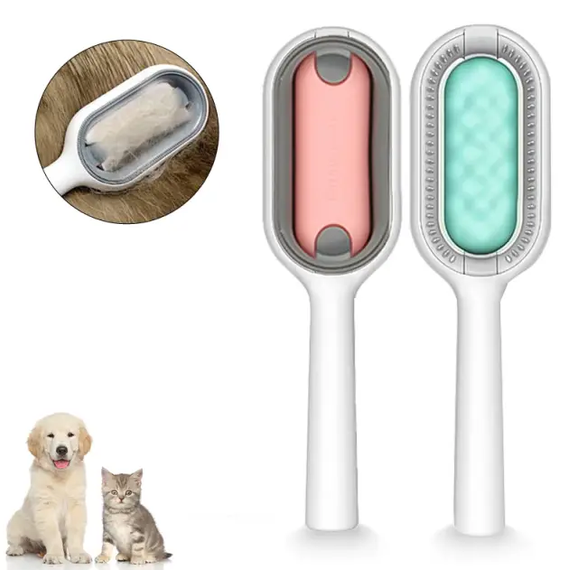 Двухсторонняя щетка для сухого и влажного вычесывания собак и кошек Pet Gravity 3в1 | Зображення 1