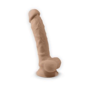 Фалоімітатор з вібрацією SilexD Vetus Vibro Flesh (MODEL 1 size 8in) + LRS, двошаровий, діаметр 4,2