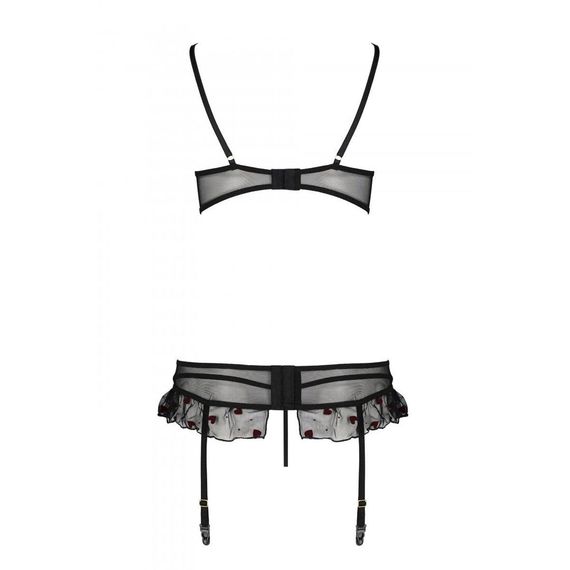 Сексуальный комплект с поясом для чулок Passion LOVELIA SET L/XL, black | Зображення 5