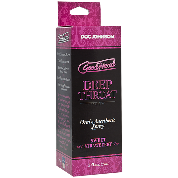 Спрей для мінету Doc Johnson GoodHead DeepThroat Spray - Sweet Strawberry 59 мл для глибокого мінету Sex Aura | Зображення 1