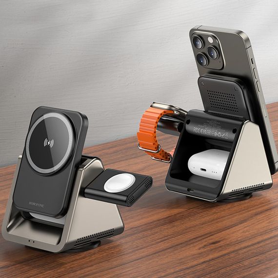 БЗП Borofone BQ30 Wide 3in1 15W Metal gray | Зображення 7